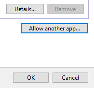 Allow another app